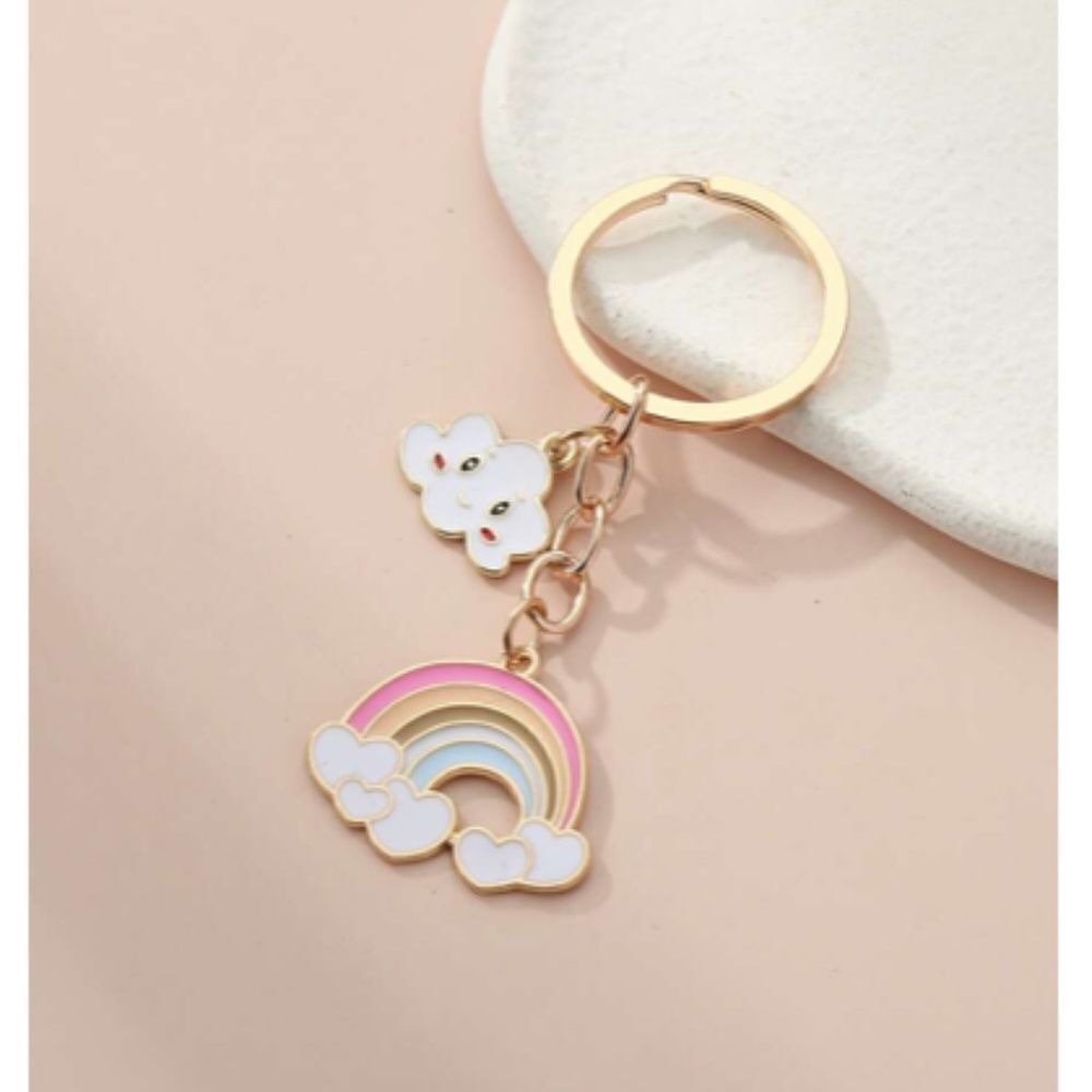 Rainbow 🌈 and Clouds Keychain